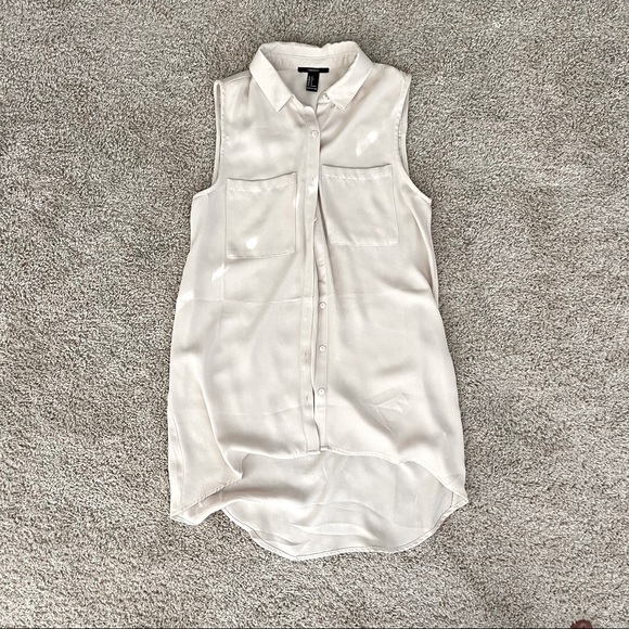 Forever 21 Beige high-low sleeveless top - S - Picture 1 of 5